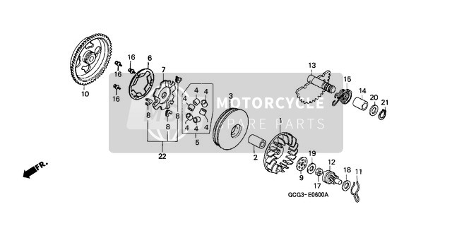 28220GBM850, Pignon Comp. Menne De Demarreur (64T), Honda, 0